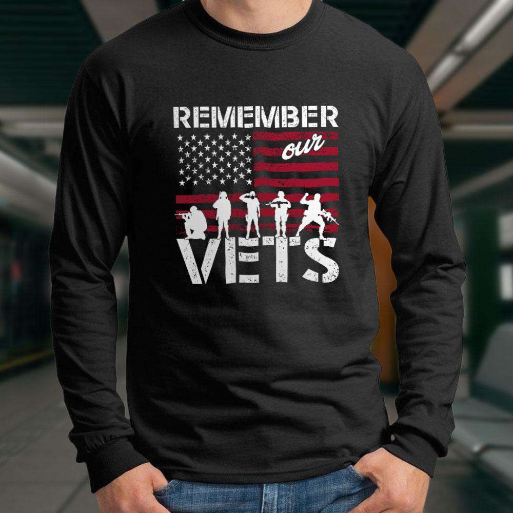Designs by MyUtopia Shout Out:Remember Our Veterans Long Sleeve Ultra Cotton T-Shirt