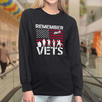 Load image into Gallery viewer, Designs by MyUtopia Shout Out:Remember Our Veterans Long Sleeve Ultra Cotton T-Shirt

