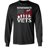 Load image into Gallery viewer, Designs by MyUtopia Shout Out:Remember Our Veterans Long Sleeve Ultra Cotton T-Shirt,Black / S,Long Sleeve T-Shirts
