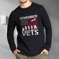 Load image into Gallery viewer, Designs by MyUtopia Shout Out:Remember Our Veterans Long Sleeve Ultra Cotton T-Shirt
