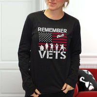 Load image into Gallery viewer, Designs by MyUtopia Shout Out:Remember Our Veterans Long Sleeve Ultra Cotton T-Shirt
