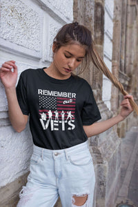 Load image into Gallery viewer, Designs by MyUtopia Shout Out:Remember Our Veterans Men&#39;s Printed V-Neck T-Shirt
