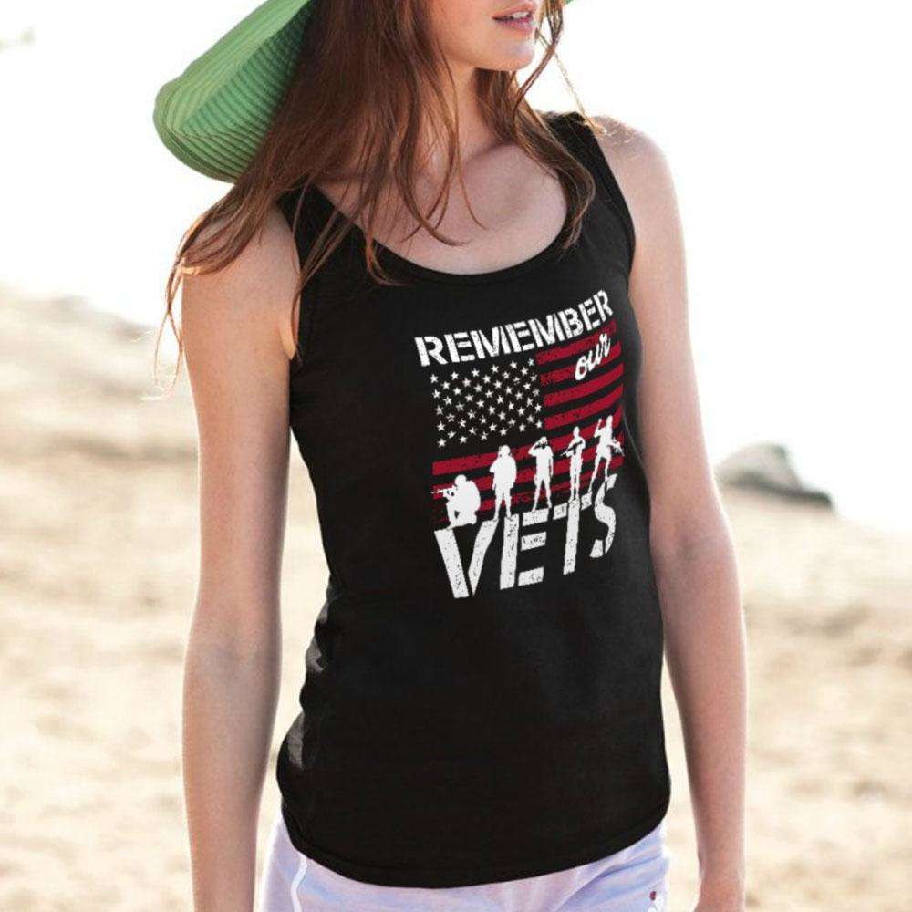 Designs by MyUtopia Shout Out:Remember Our Veterans Unisex Tank