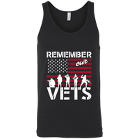 Load image into Gallery viewer, Designs by MyUtopia Shout Out:Remember Our Veterans Unisex Tank,X-Small / Black,Tank Tops
