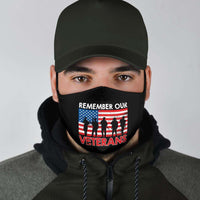 Load image into Gallery viewer, Designs by MyUtopia Shout Out:Remember Our Veterans US Flag Adult Fabric Face Mask with Elastic Ear Loops
