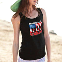 Load image into Gallery viewer, Designs by MyUtopia Shout Out:Remember Our Veterans US Flag Cotton Unisex Tank Top
