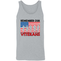 Load image into Gallery viewer, Designs by MyUtopia Shout Out:Remember Our Veterans US Flag Cotton Unisex Tank Top,Athletic Heather / X-Small,Tank Tops
