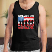 Load image into Gallery viewer, Designs by MyUtopia Shout Out:Remember Our Veterans US Flag Cotton Unisex Tank Top
