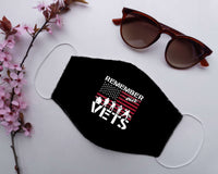 Load image into Gallery viewer, Designs by MyUtopia Shout Out:Remember Our Vets US Flag Adult Fabric Face Mask with Elastic Ear Loops
