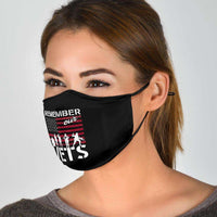 Load image into Gallery viewer, Designs by MyUtopia Shout Out:Remember Our Vets US Flag Adult Fabric Face Mask with Elastic Ear Loops
