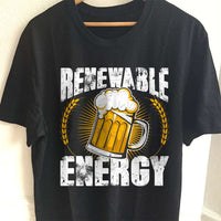 Load image into Gallery viewer, Designs by MyUtopia Shout Out:Renewable Energy Drinking Humor Unisex T-Shirt,S / Black,Adult Unisex T-Shirt
