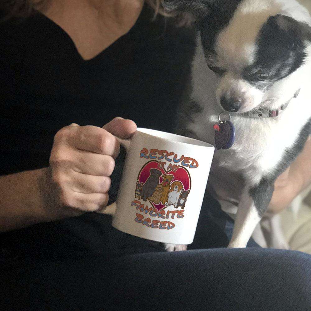 Designs by MyUtopia Shout Out:Rescued is my Favorite Dog Breed Ceramic Coffee Mug
