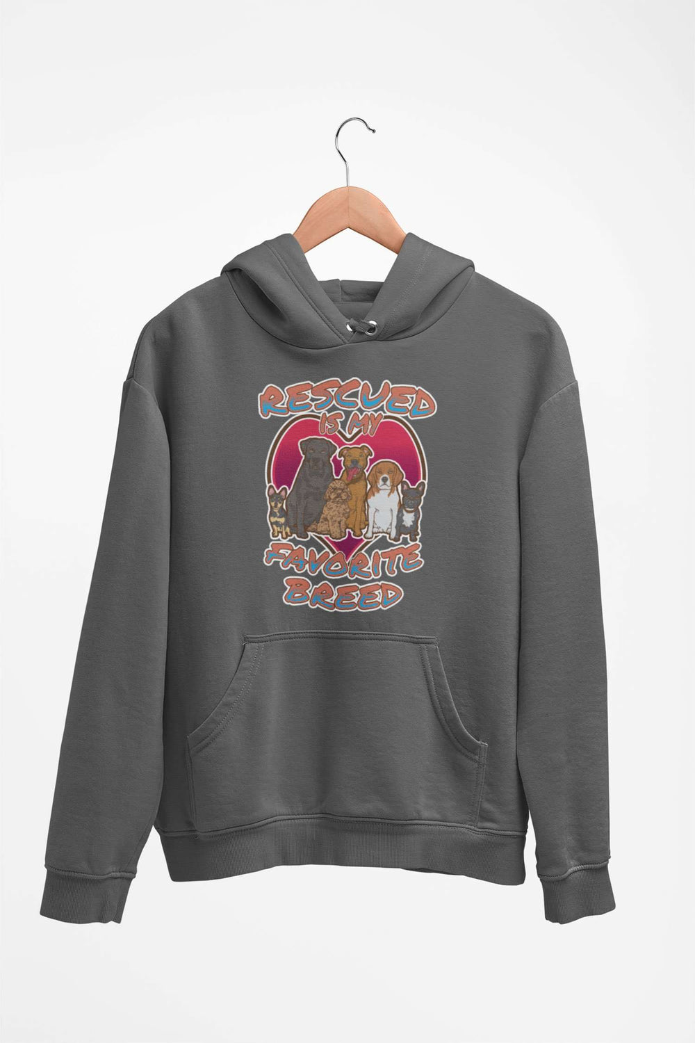Designs by MyUtopia Shout Out:Rescued is my Favorite Dog Breed Core Fleece Pullover Hoodie