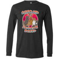 Load image into Gallery viewer, Designs by MyUtopia Shout Out:Rescued is my Favorite Dog Breed Long Sleeve Jersey Unisex T-Shirt,Dark Grey Heather / S,Long Sleeve T-Shirts
