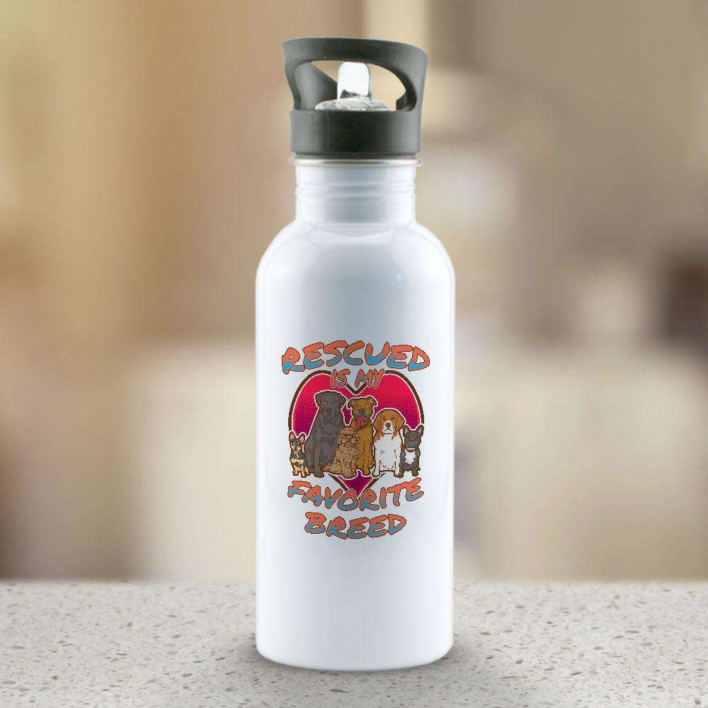 Designs by MyUtopia Shout Out:Rescued Is My Favorite Dog Breed Water Bottles