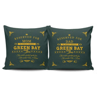 Load image into Gallery viewer, Designs by MyUtopia Shout Out:Reserved for #1 Dad / Mom Green Bay Fan Football Fan Accent Pillowcase
