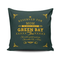 Load image into Gallery viewer, Designs by MyUtopia Shout Out:Reserved for #1 Dad / Mom Green Bay Fan Football Fan Accent Pillowcase,Mom / 17.5 x 17.5 inches,Pillowcases
