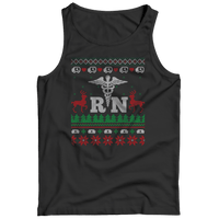 Load image into Gallery viewer, Designs by MyUtopia Shout Out:RN (Registered Nurse) Ugly Christmas Shirt,Tank Top / S / Black,Tank Tops
