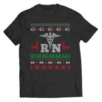 Load image into Gallery viewer, Designs by MyUtopia Shout Out:RN (Registered Nurse) Ugly Christmas Shirt,Unisex Shirt / S / Black,Tank Tops
