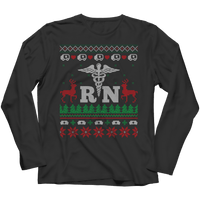 Load image into Gallery viewer, Designs by MyUtopia Shout Out:RN (Registered Nurse) Ugly Christmas Shirt,Long Sleeve / S / Black,Tank Tops
