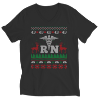 Load image into Gallery viewer, Designs by MyUtopia Shout Out:RN (Registered Nurse) Ugly Christmas Shirt,Ladies V-Neck / S / Black,Tank Tops
