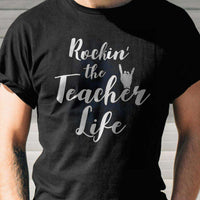 Load image into Gallery viewer, Designs by MyUtopia Shout Out:Rockin&#39; The Teacher Life Adult Unisex Cotton Short Sleeve T-Shirt
