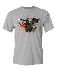 Load image into Gallery viewer, Designs by MyUtopia Shout Out:Ronald Reagan Velociraptor US Flag Global Warming Adult Unisex T-Shirt,Athletic Heather / S,Adult Unisex T-Shirt
