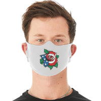 Load image into Gallery viewer, Designs by MyUtopia Shout Out:Rose US Flag Fabric Face Covering / Face Mask,White,Fabric Face Mask
