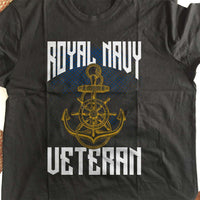 Load image into Gallery viewer, Designs by MyUtopia Shout Out:Royal Navy Veteran Adult Unisex Cotton Short Sleeve T-Shirt
