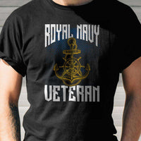 Load image into Gallery viewer, Designs by MyUtopia Shout Out:Royal Navy Veteran Adult Unisex Cotton Short Sleeve T-Shirt
