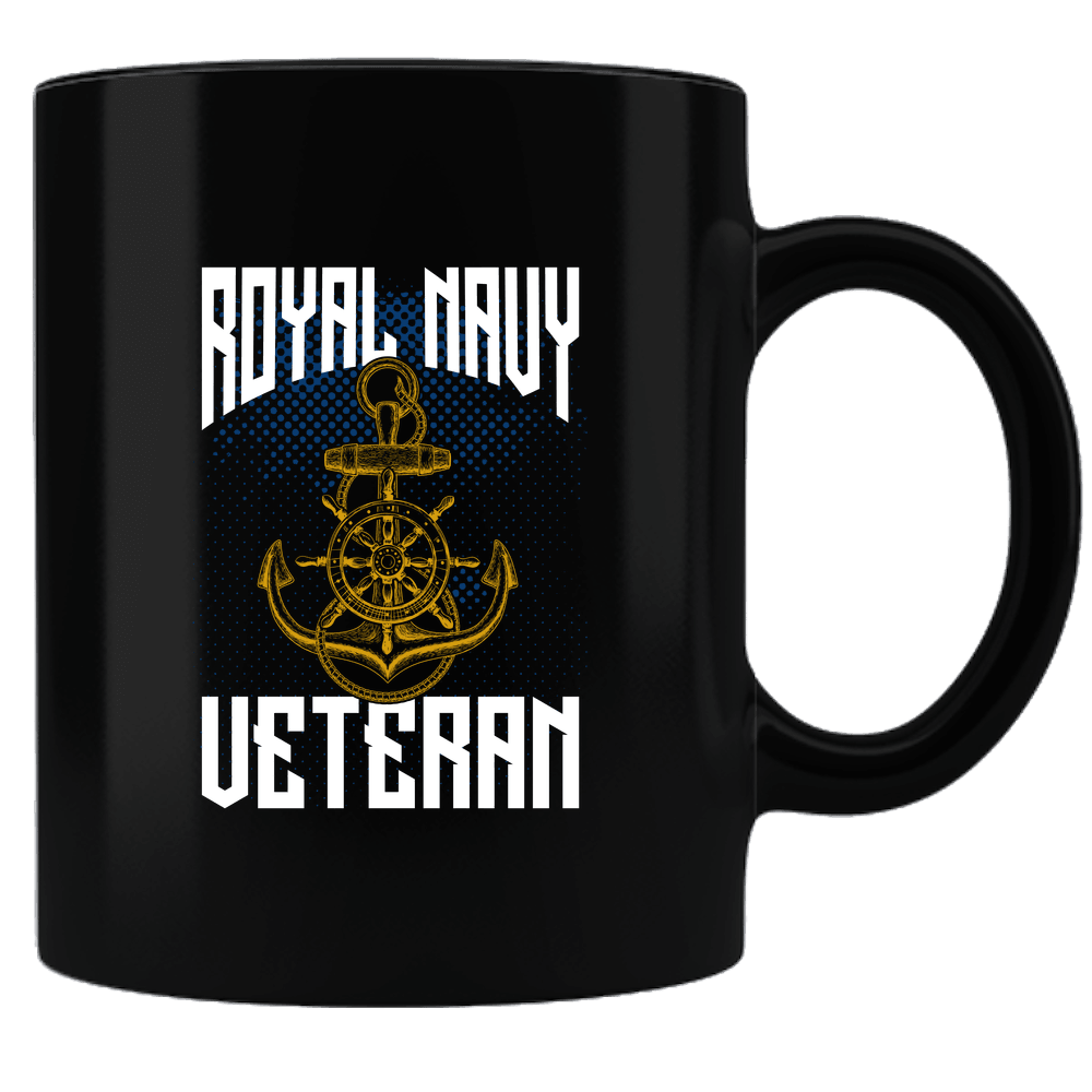 Designs by MyUtopia Shout Out:Royal Navy Veteran Black Ceramic Coffee Mug,Black,Ceramic Coffee Mug