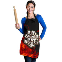 Load image into Gallery viewer, Designs by MyUtopia Shout Out:Rub Smoke Eat Repeat Funny Apron, Kitchen, Baking, BBQ, Grilling
