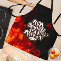 Load image into Gallery viewer, Designs by MyUtopia Shout Out:Rub Smoke Eat Repeat Funny Apron, Kitchen, Baking, BBQ, Grilling
