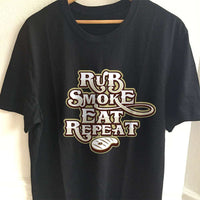 Load image into Gallery viewer, Designs by MyUtopia Shout Out:Rub Smoke Eat Repeat Ultra Cotton T-Shirts,Black / S,Adult Unisex T-Shirt
