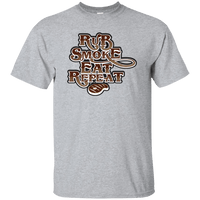 Load image into Gallery viewer, Designs by MyUtopia Shout Out:Rub Smoke Eat Repeat Ultra Cotton T-Shirts,Sport Grey / S,Adult Unisex T-Shirt

