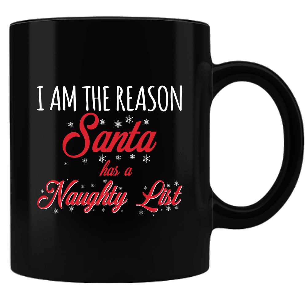 Designs by MyUtopia Shout Out:Santa Has A Naughty List Ceramic Black Coffee Mug,Default Title,Ceramic Coffee Mug