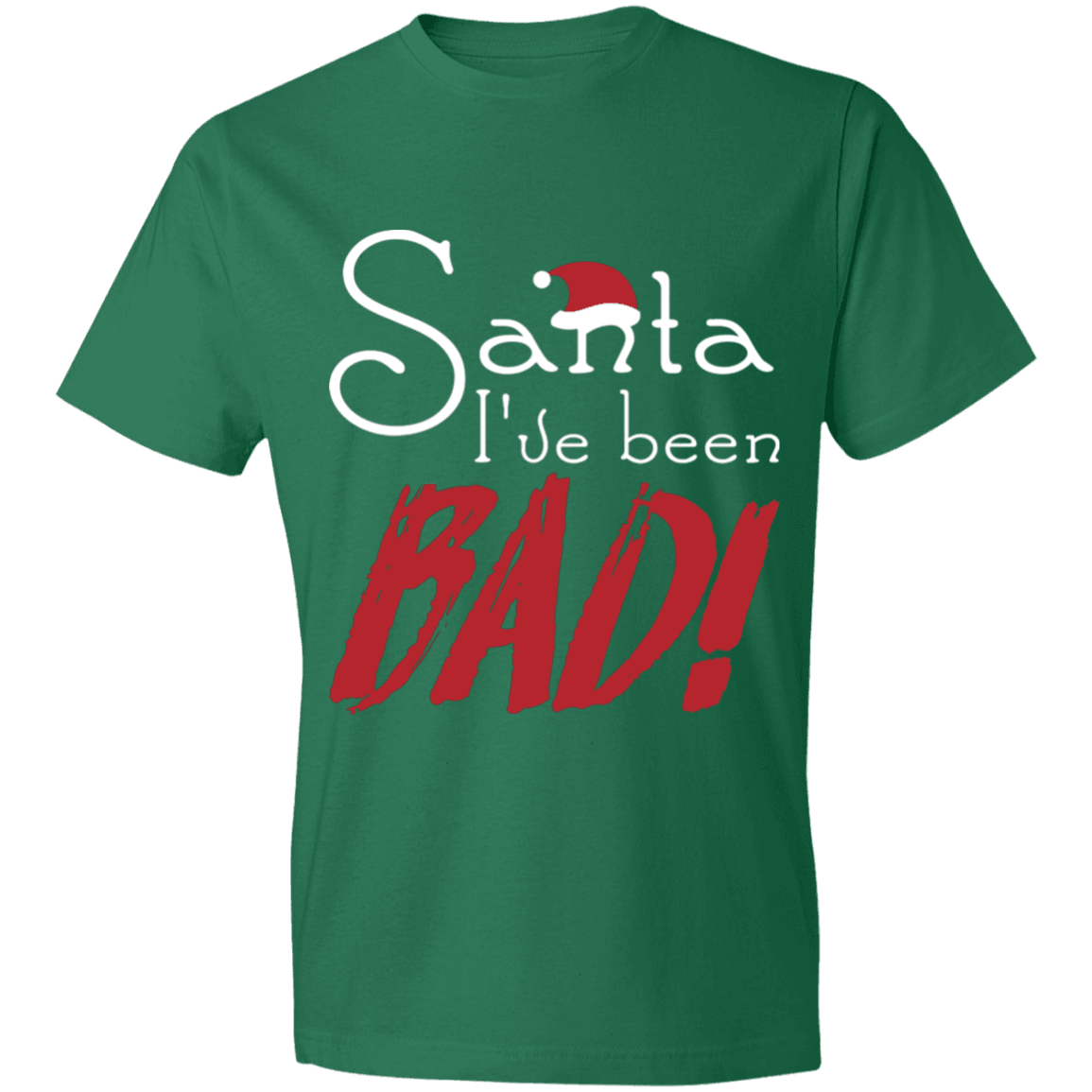 Designs by MyUtopia Shout Out:Santa I've Been Bad - Lightweight Unisex T-Shirt,Kelly Green / S,Adult Unisex T-Shirt