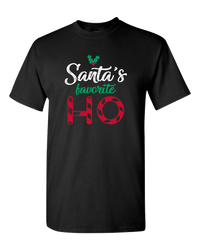 Load image into Gallery viewer, Designs by MyUtopia Shout Out:Santa&#39;s Favorite HO Adult Unisex T-Shirt,S / Black,Adult Unisex T-Shirt
