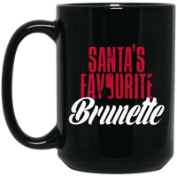 Load image into Gallery viewer, Designs by MyUtopia Shout Out:Santa&#39;s Favourite Brunette - Ceramic Coffee Mug - Black,Black / 15 oz,Apparel
