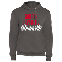 Load image into Gallery viewer, Designs by MyUtopia Shout Out:Santa&#39;s Favourite Brunette - Core Fleece Unisex Pullover Hoodie,Charcoal / S,Sweatshirts
