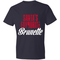Load image into Gallery viewer, Designs by MyUtopia Shout Out:Santa&#39;s Favourite Brunette - Lightweight Unisex T-Shirt,Navy / S,Adult Unisex T-Shirt
