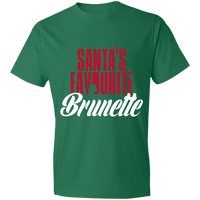 Load image into Gallery viewer, Designs by MyUtopia Shout Out:Santa&#39;s Favourite Brunette - Lightweight Unisex T-Shirt,Kelly Green / S,Adult Unisex T-Shirt
