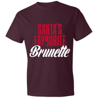 Load image into Gallery viewer, Designs by MyUtopia Shout Out:Santa&#39;s Favourite Brunette - Lightweight Unisex T-Shirt,Maroon / S,Adult Unisex T-Shirt
