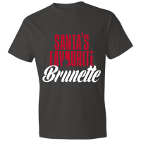 Load image into Gallery viewer, Designs by MyUtopia Shout Out:Santa&#39;s Favourite Brunette - Lightweight Unisex T-Shirt,Smoke / S,Adult Unisex T-Shirt

