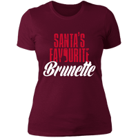 Load image into Gallery viewer, Designs by MyUtopia Shout Out:Santa&#39;s Favourite Brunette - Ultra Cotton Ladies&#39; T-Shirt,Maroon / X-Small,Ladies T-Shirts
