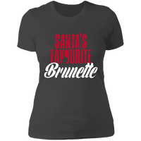 Load image into Gallery viewer, Designs by MyUtopia Shout Out:Santa&#39;s Favourite Brunette - Ultra Cotton Ladies&#39; T-Shirt,Heavy Metal / X-Small,Ladies T-Shirts

