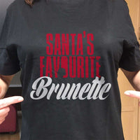 Load image into Gallery viewer, Designs by MyUtopia Shout Out:Santa&#39;s Favourite Brunette Adult Unisex T-Shirt
