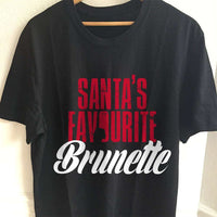 Load image into Gallery viewer, Designs by MyUtopia Shout Out:Santa&#39;s Favourite Brunette Adult Unisex T-Shirt
