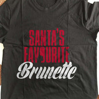 Load image into Gallery viewer, Designs by MyUtopia Shout Out:Santa&#39;s Favourite Brunette Adult Unisex T-Shirt
