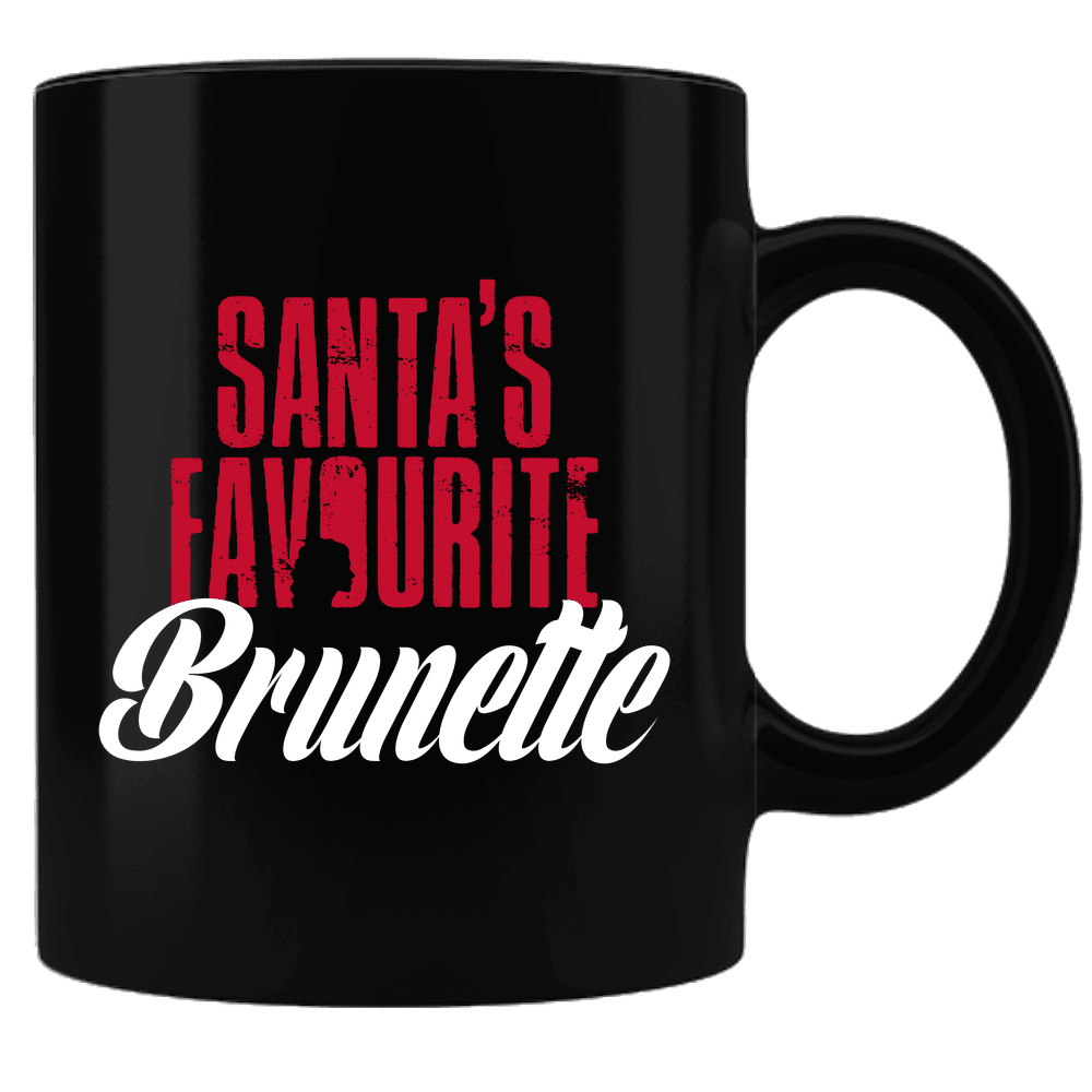 Designs by MyUtopia Shout Out:Santa's Favourite Brunette Ceramic Black Coffee Mug,Default Title,Ceramic Coffee Mug